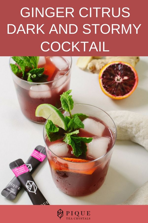 Pique recipe: Ginger Citrus Dark and Stormy Cocktail
