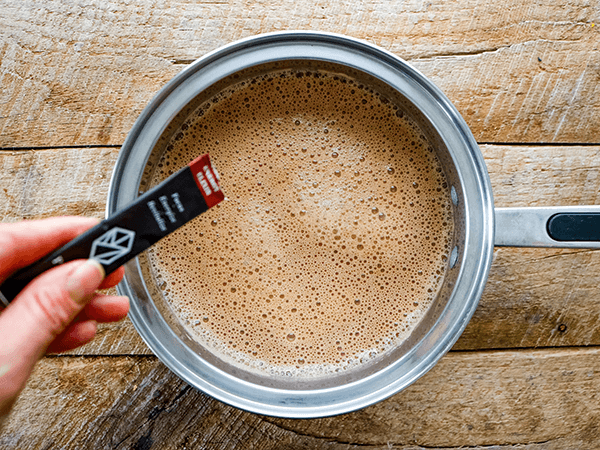 Preparing Chaga Chocolate Milk Elixir