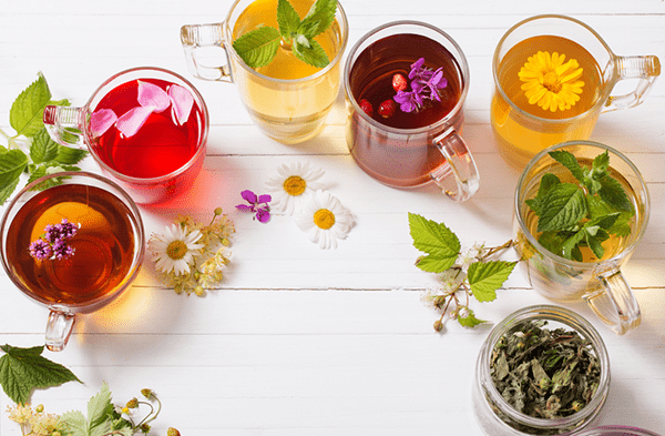 Caffeine-free tisanes (herbal teas)
