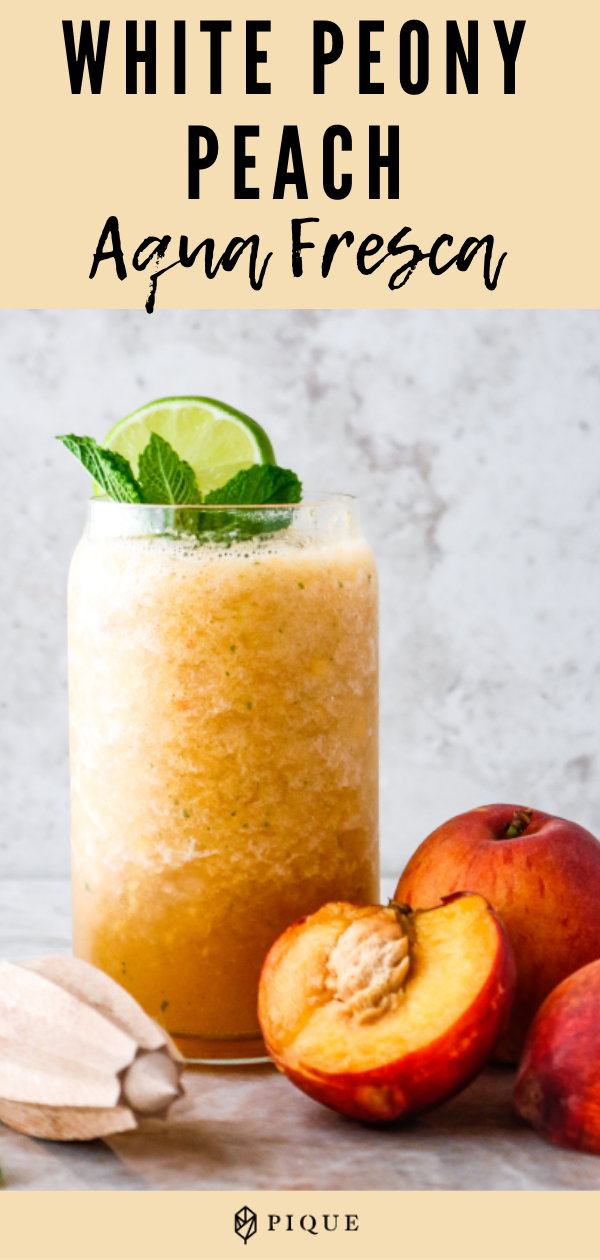 White Peony Peach Aqua Fresca Pinterest