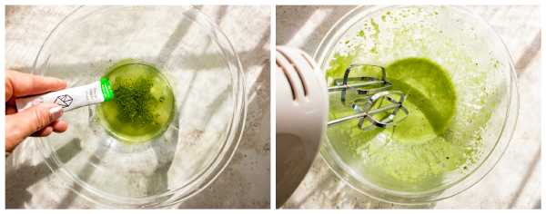 Dalgona Matcha Latte Whisking 1