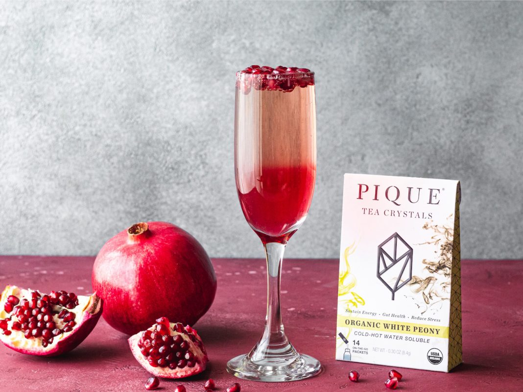 White Peony Pomegranate Sparkling Cocktail
