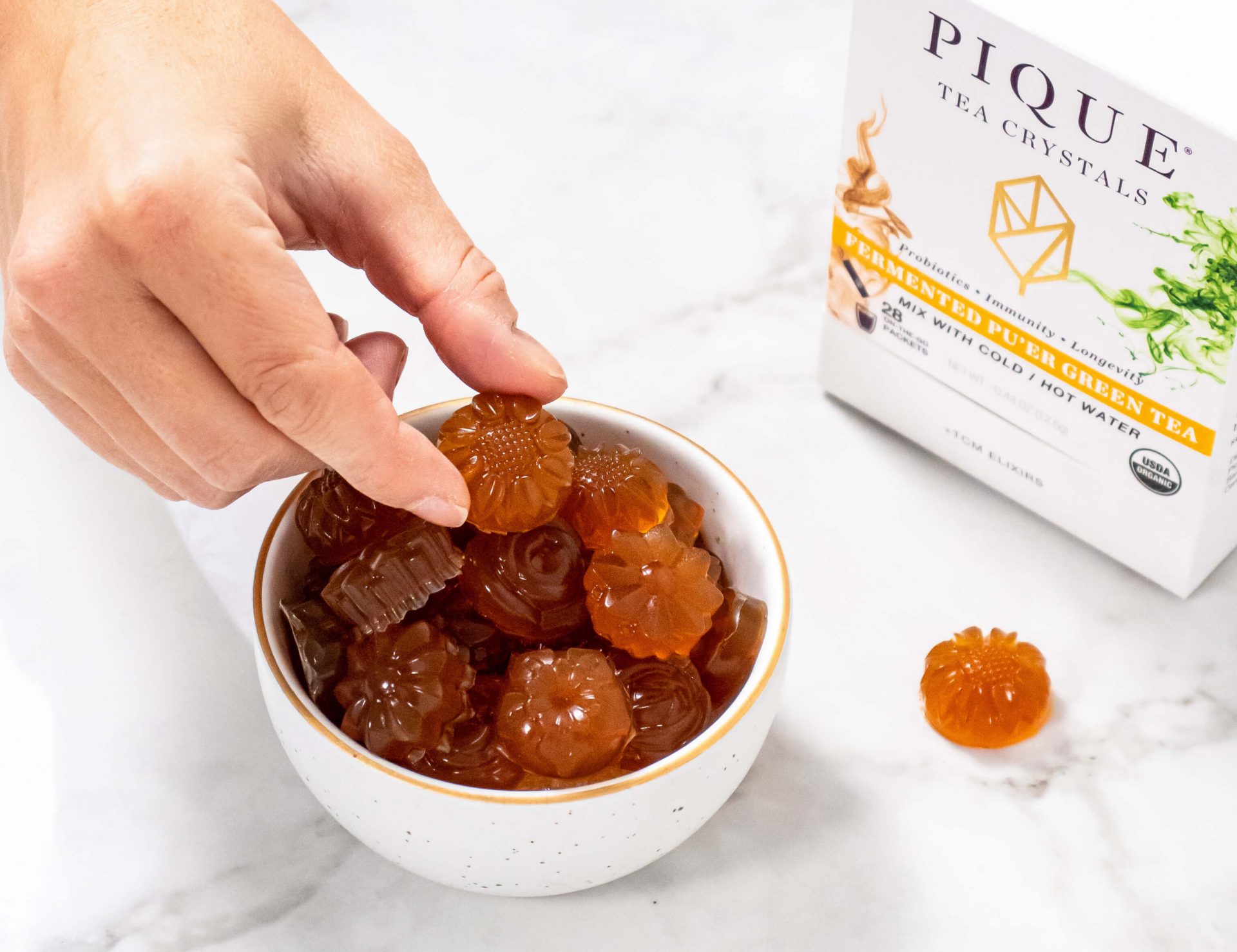 Ginger and Fermented Pu'er Green Tea Gummies