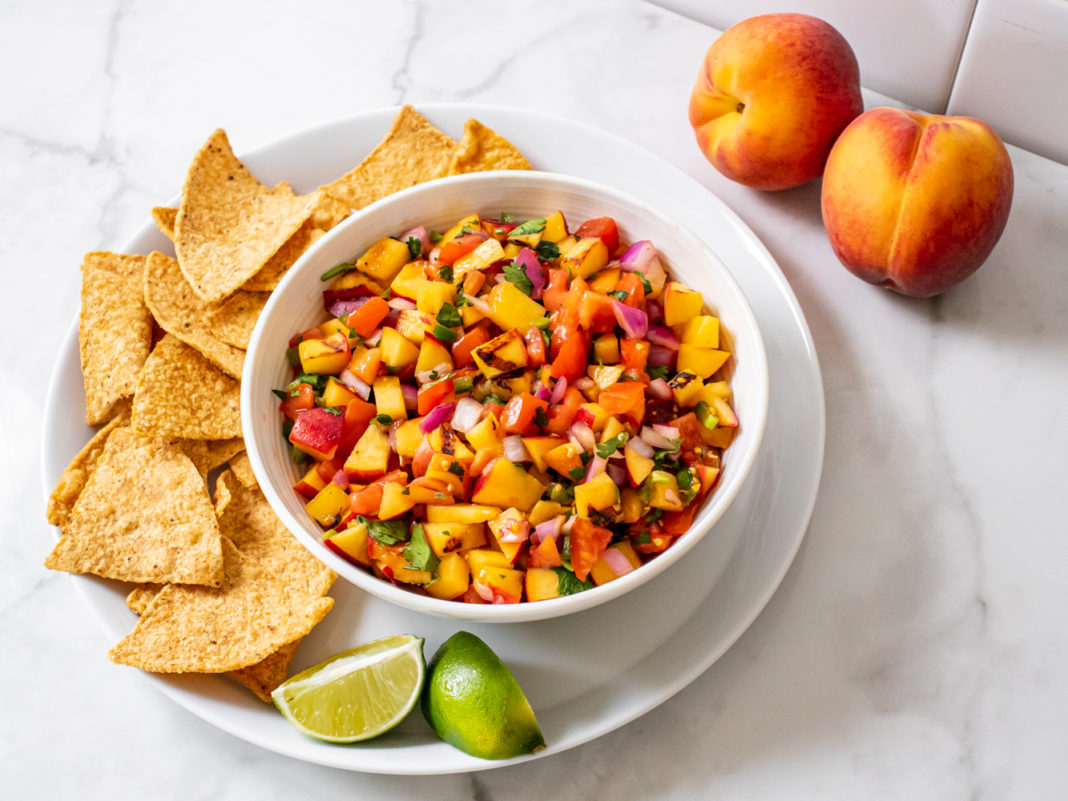 Peach Ginger Grilled Salsa